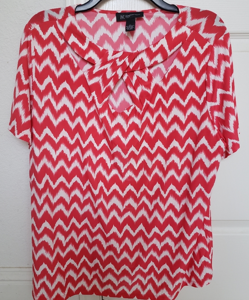 INC Woman Coral Red Blouse top